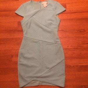 Textured teal bodycon dress